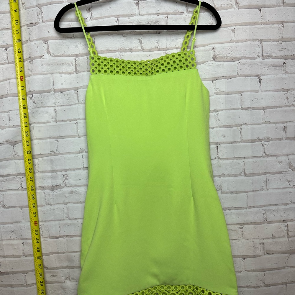 70% off - DESIGNER: jonathan simkhai dress lime green cricle pattern straps